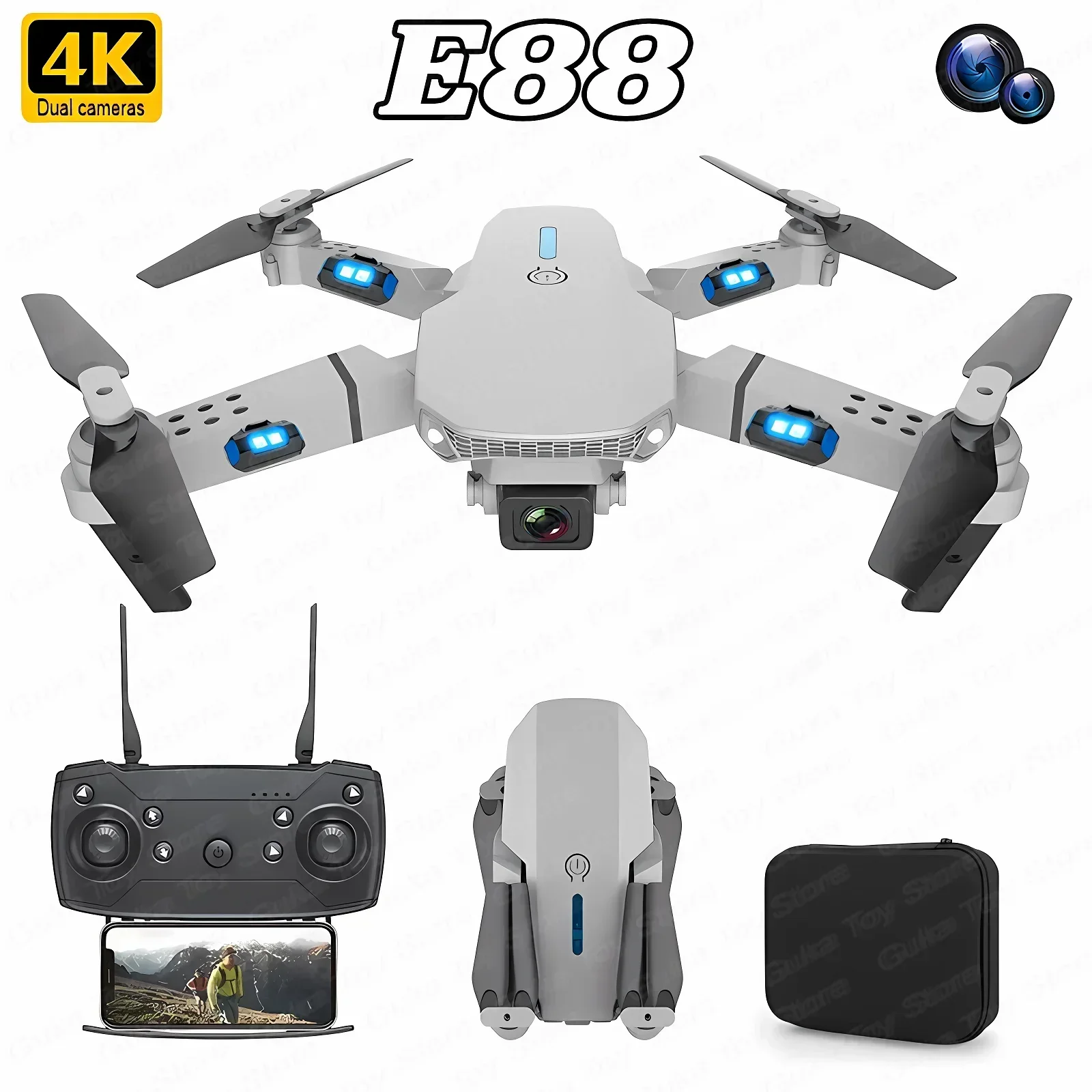 Drone Camera Lens - E88 Pro WIFI FPV Дрон Широкоугольный